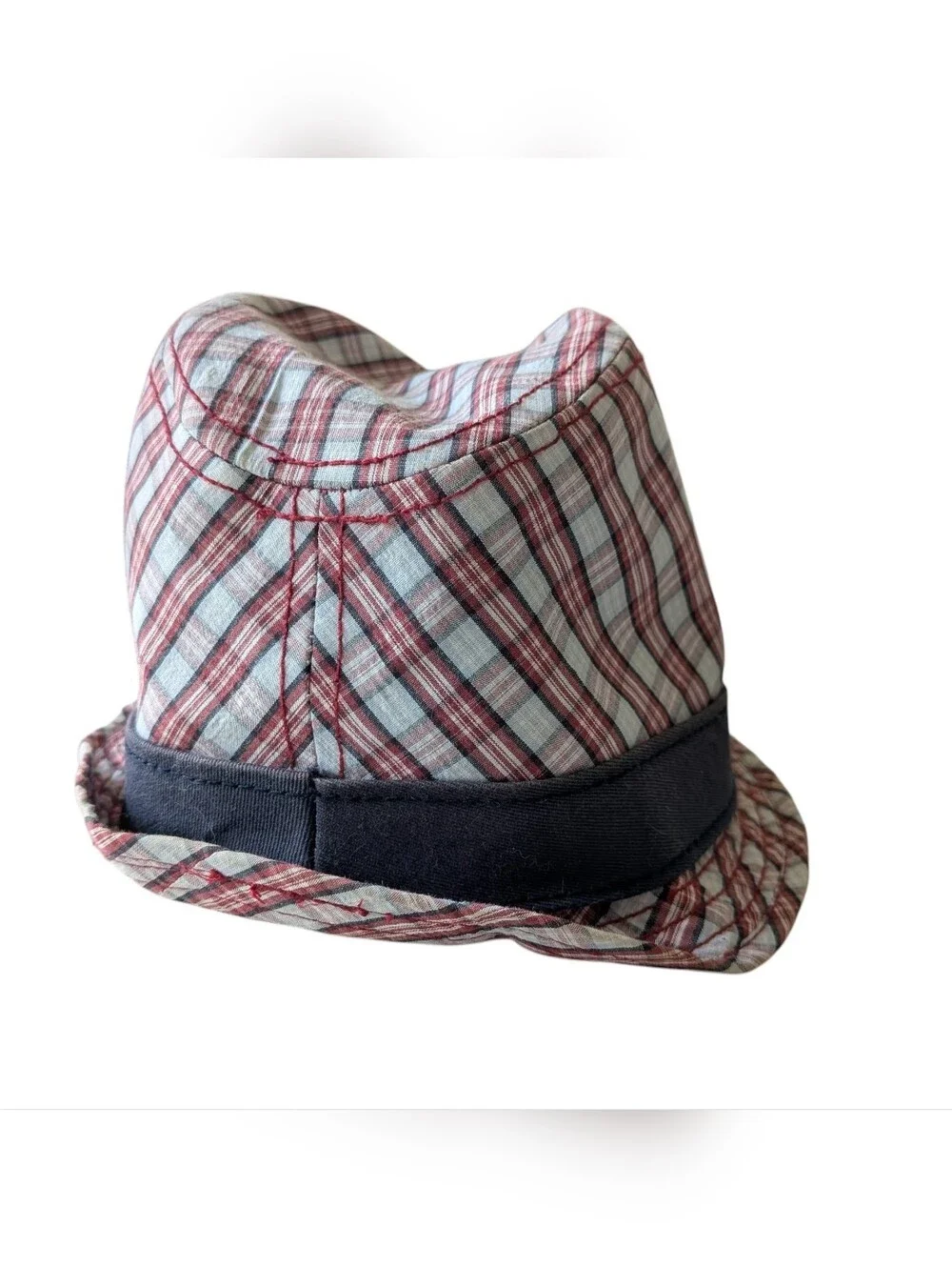 Ben Sherman Trilby Hat Blue & Pink Plaid